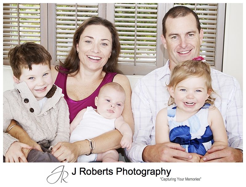 Family portraits of family of 5 at home sydney - sydney family portrait photography